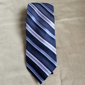 DKNY 100% Silk Neck Tie - Blue/White Striped
